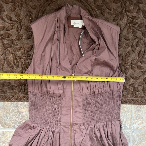 Anthropologie The Tommie Cap Sleeve Smocked Front-Zip Shirt Dress Sz 1X NWT - Picture 12 of 14